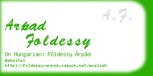arpad foldessy business card