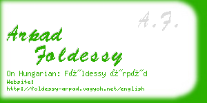 arpad foldessy business card